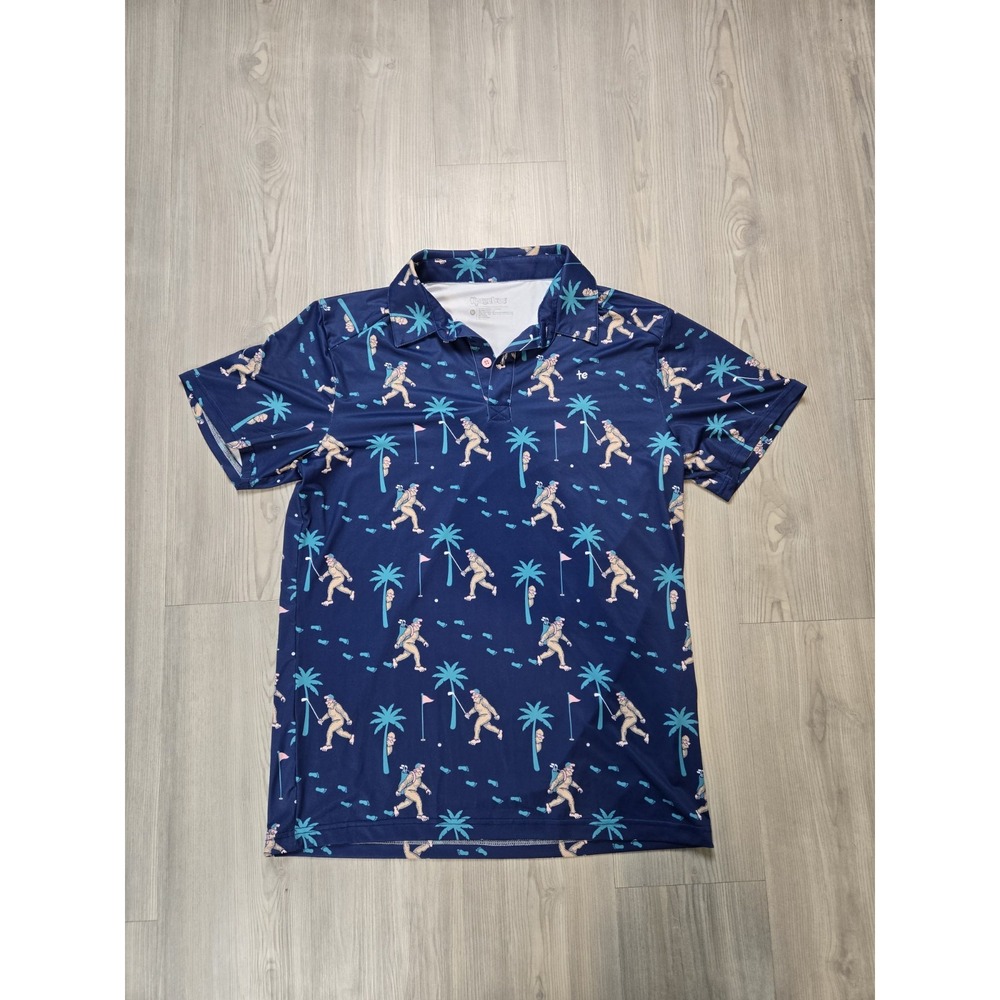 Tipsy Elves Men's Polo‎ Shirt Size Medium Bigfoot Bogey Golf